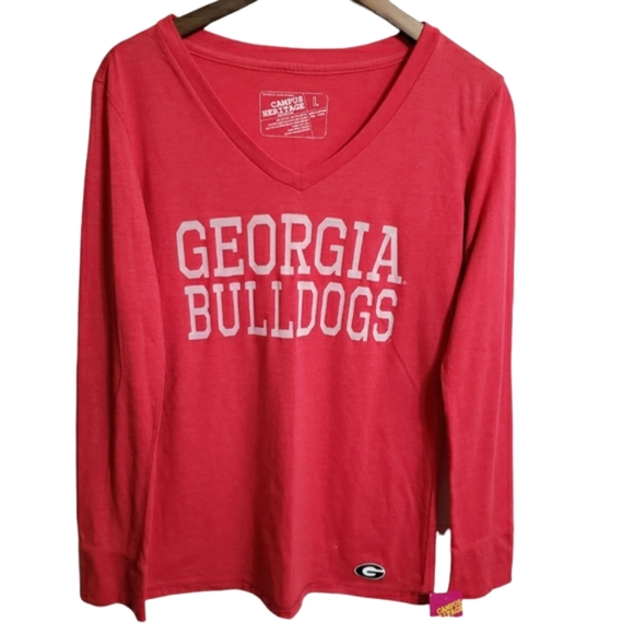 Campus Heritage Tops - UGA Bulldogs Campus Heritage Long Sleeve Tee Size Large NWT